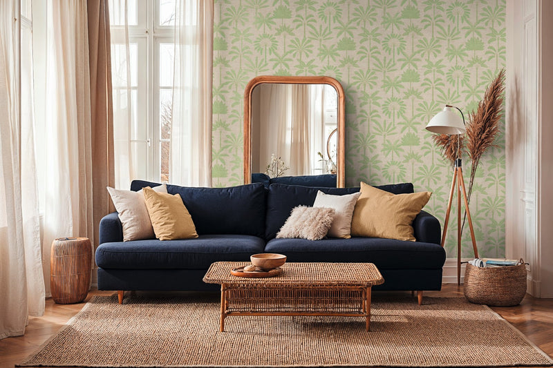 Fan Palm Green Cuba II Wallpaper by A S Creation — roomshot 1