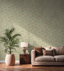 Fan Palm Green Cuba II Wallpaper by A S Creation — roomshot 2