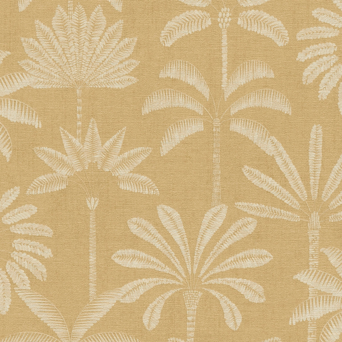 Fan Palm Ochre & Cream Cuba II Wallpaper by A S Creation — flat
