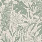 Monstera Leaf Soft Teal Cuba II Wallpaper by A S Creation — flat