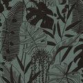 Monstera Leaf Teal & Black Cuba II Wallpaper by A S Creation