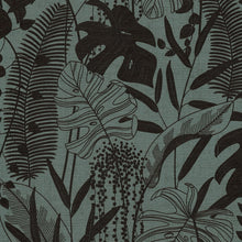 Monstera Leaf Teal & Black Cuba II Wallpaper by A S Creation — flat