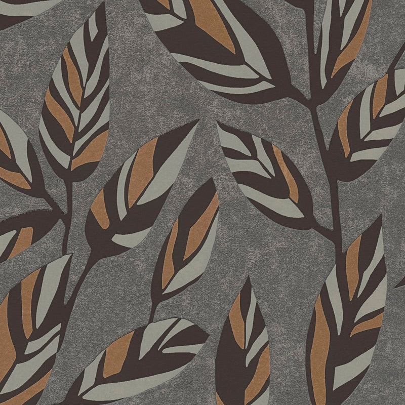AS791892 Grey, Metallic and Black Floral Attractive 3 Wallpaper by A S Creation