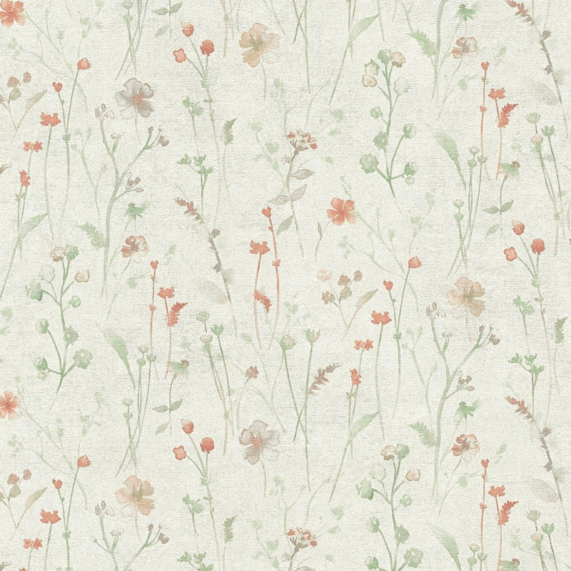 AS791951 Cream, Green and Red Nature Attractive 3 Wallpaper by A S Creation