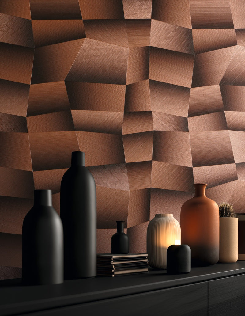 AS791971 Graphical Metallic Brown Vibes & Styles Wallpaper by A S Creation
