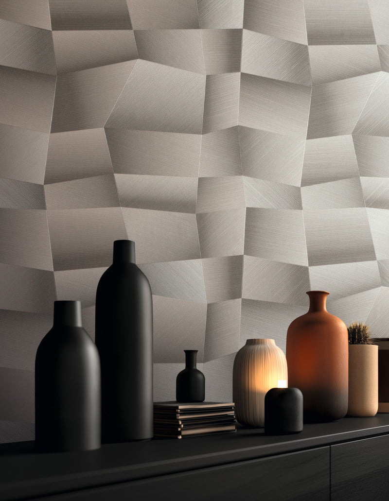 AS791972 Graphical Metallic Grey Vibes & Styles Wallpaper by A S Creation
