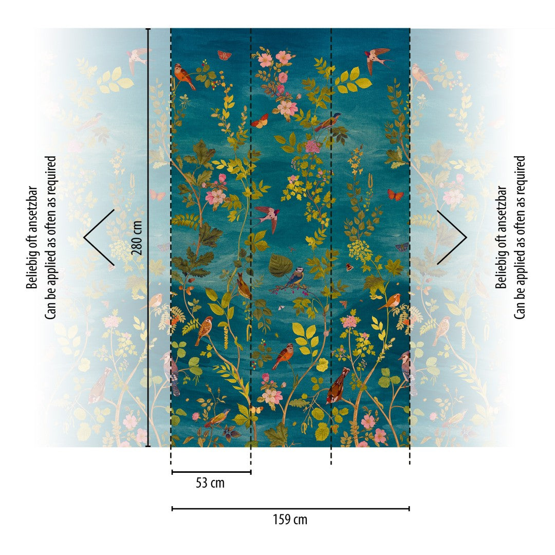 792163 Multi-Colour Blue Vibes & Styles Mural by A S Creation