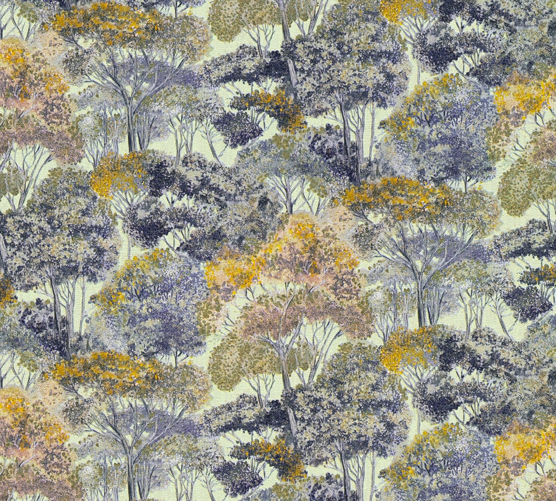 Woodland Blue / Ochre The Trend Spectrum Wallpaper by A S Creation - flat