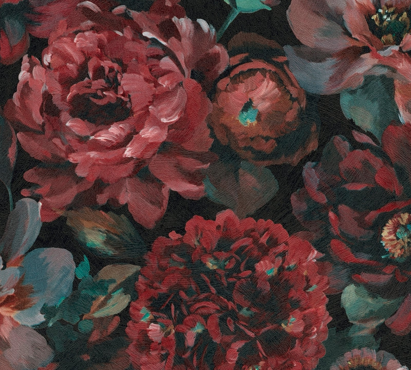 Floral Deep Red The Trend Spectrum Wallpaper by A S Creation - flat