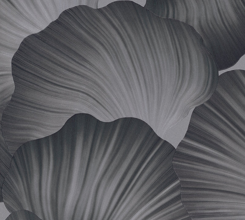 Ginkgo Leaf Charcoal The Trend Spectrum Wallpaper by A S Creation - flat