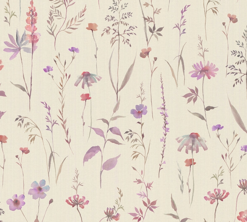 Meadow Floral Cream The Trend Spectrum Wallpaper by A S Creation - flat