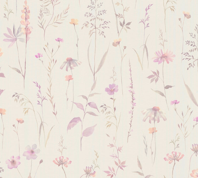 Meadow Floral Ivory The Trend Spectrum Wallpaper by A S Creation - flat