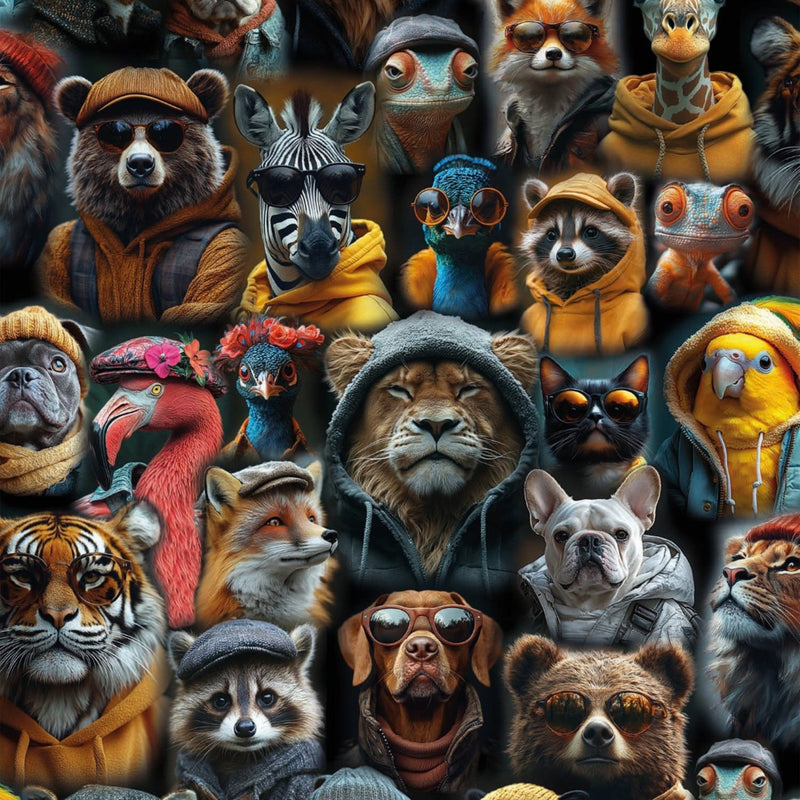 Dressed Animals Multicoloured Curiosity Wallpaper by A S Creation
