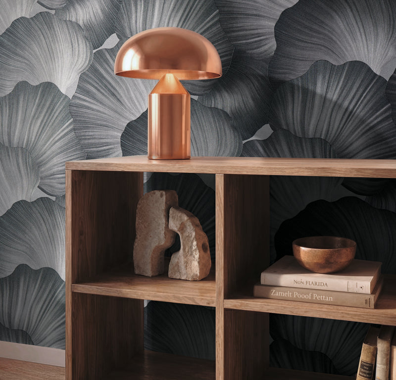 Ginkgo Leaf Charcoal The Trend Spectrum Wallpaper by A S Creation - room