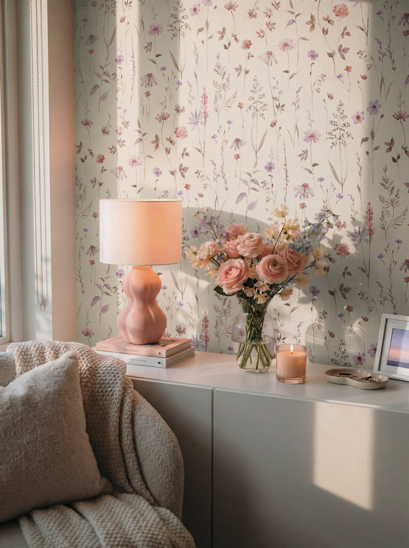 Meadow Floral Cream The Trend Spectrum Wallpaper by A S Creation - room