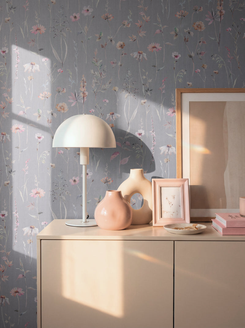 Meadow Floral Grey The Trend Spectrum Wallpaper by A S Creation - room