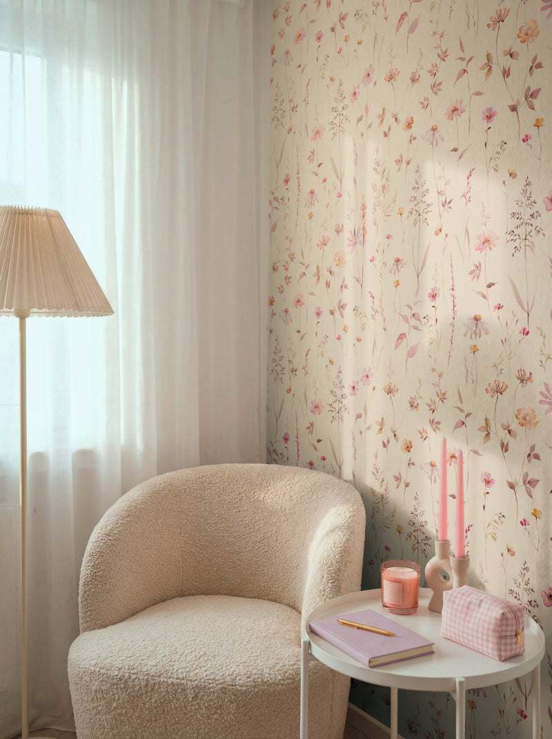 Meadow Floral Beige The Trend Spectrum Wallpaper by A S Creation - room