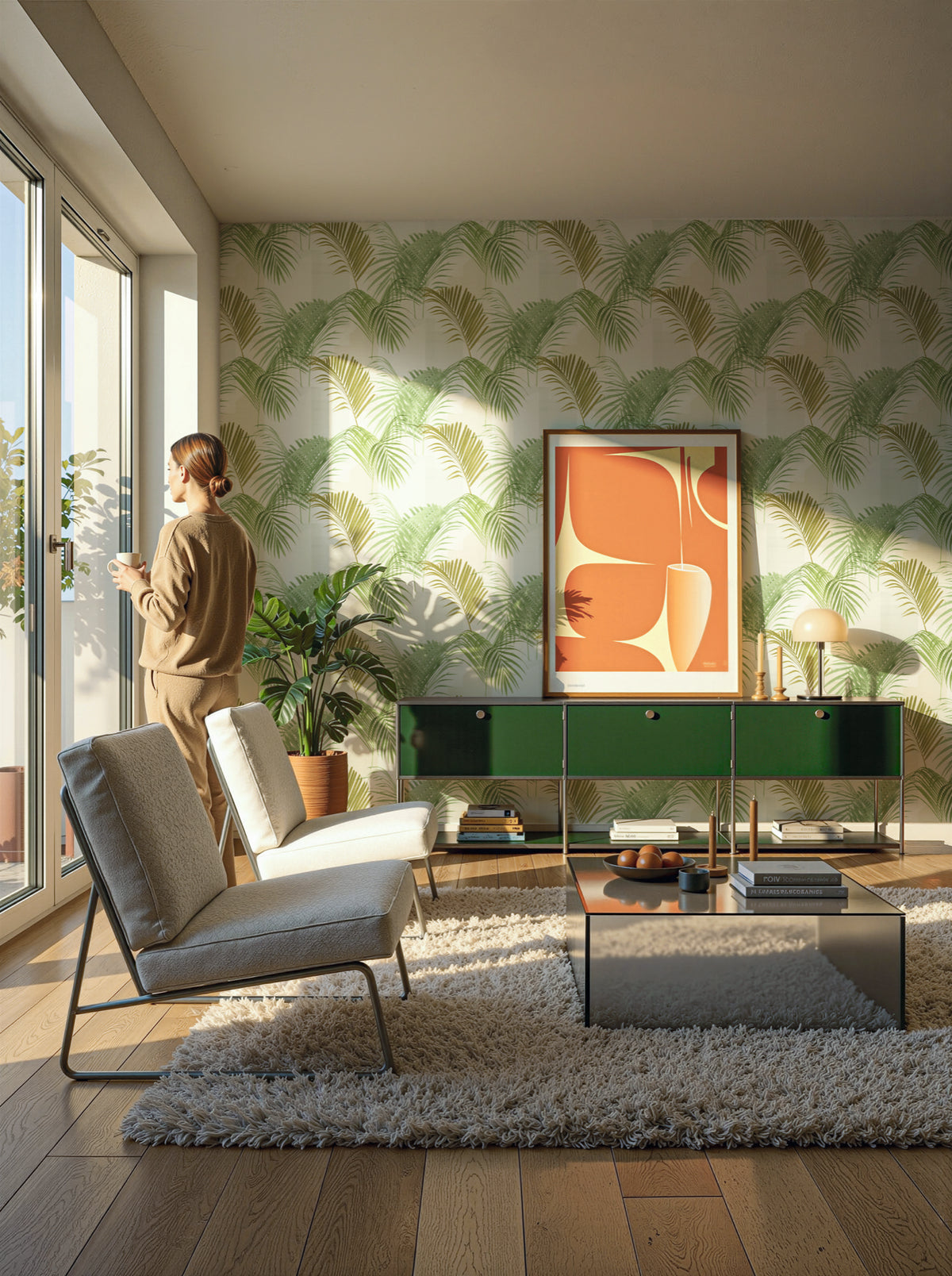 Palm Leaf Green The Trend Spectrum Wallpaper by A S Creation