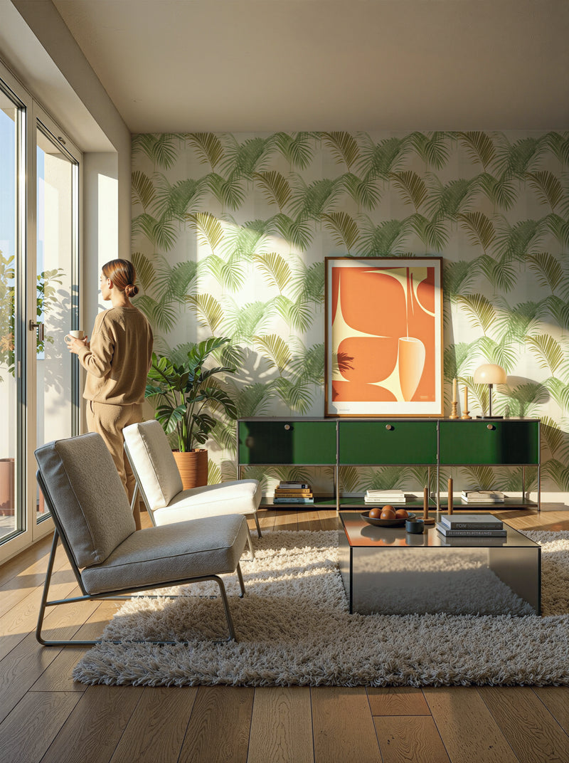 Palm Leaf Green The Trend Spectrum Wallpaper by A S Creation - room