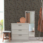 Grey, Metallic and Black Floral Attractive 3 Wallpaper by A S Creation