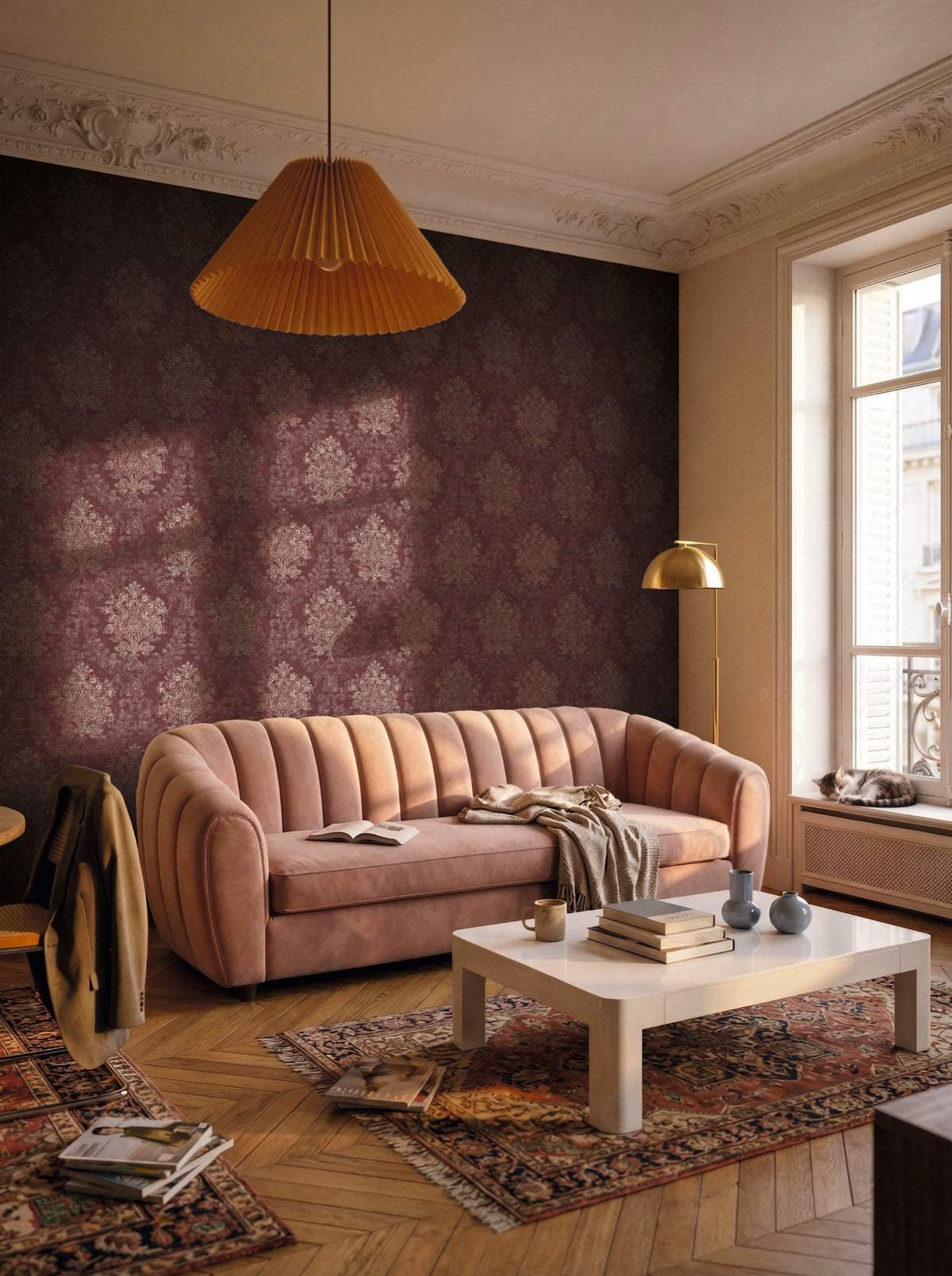 Damask Burgundy The Trend Spectrum Wallpaper by A S Creation