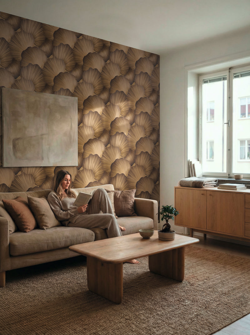 Ginkgo Leaf Gold The Trend Spectrum Wallpaper by A S Creation - room