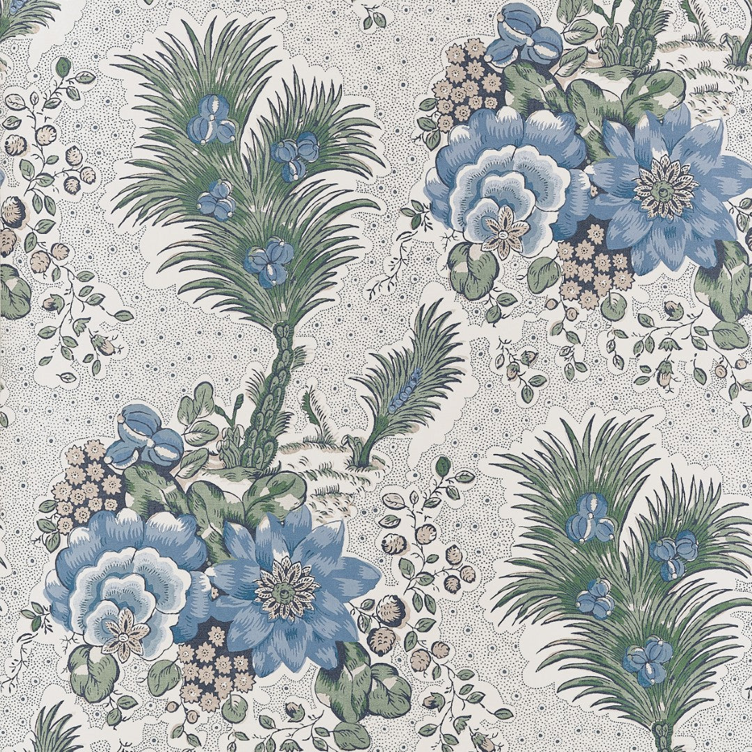 AT10717 Drexel Hill Blue and Green Wallpaper by Anna French