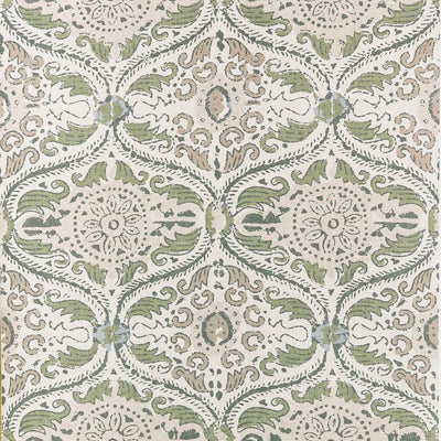 Cecilia Green and Beige Clermont Wallpaper by Anna French