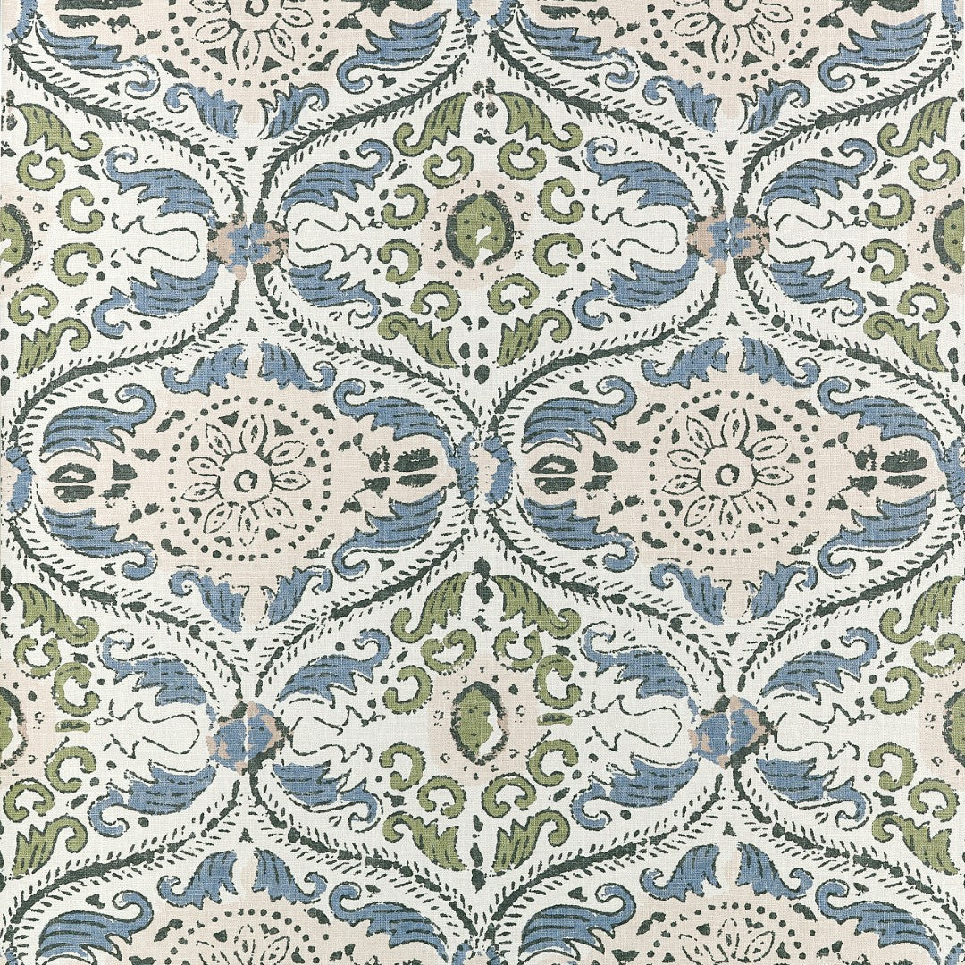 AT10756 Cecilia Blue and Green Wallpaper by Anna French