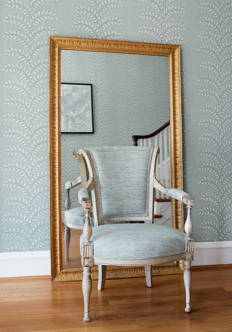 AT16102 Frondescence Robin's Egg Belvedere Wallpaper by Anna French