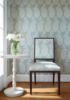 AT16112 Campania Paisley Sage Belvedere Wallpaper by Anna French