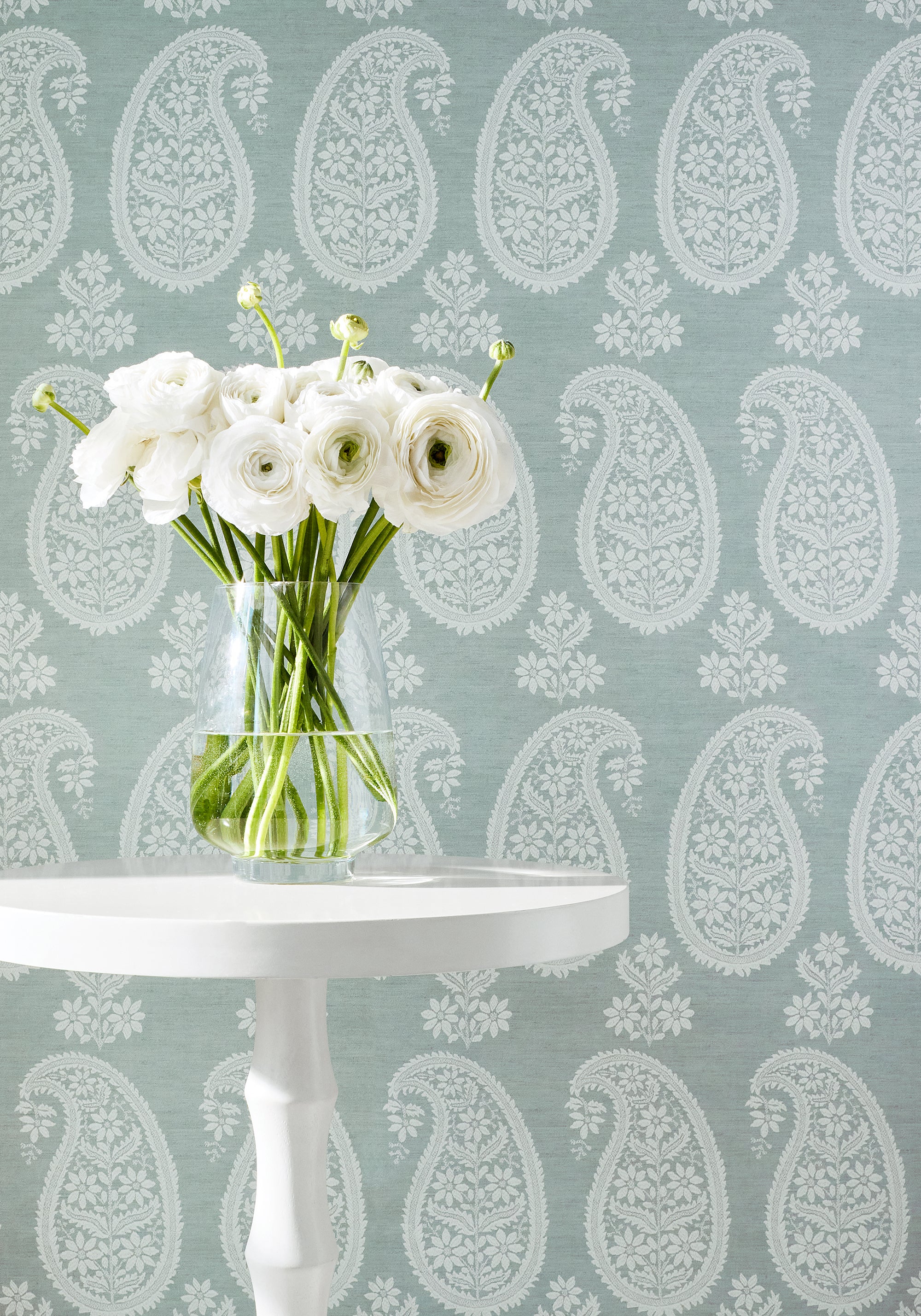 AT16112 Campania Paisley Sage Belvedere Wallpaper by Anna French