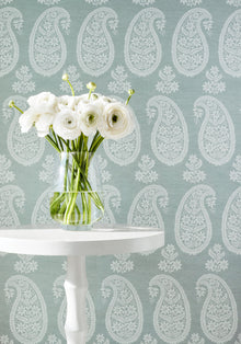 AT16112 Campania Paisley Sage Belvedere Wallpaper by Anna French