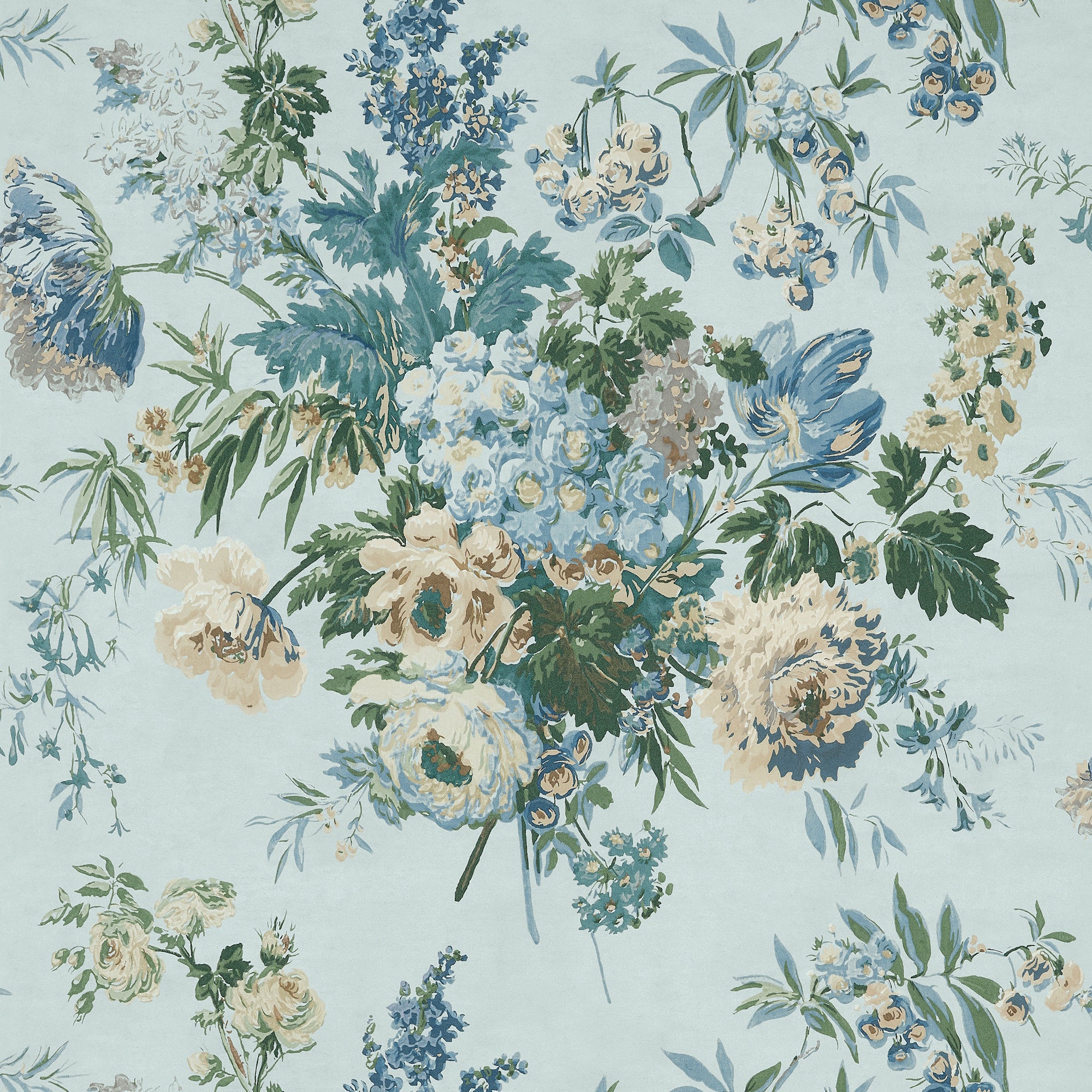 AT16134 Garden Club Blue Belvedere Wallpaper by Anna French