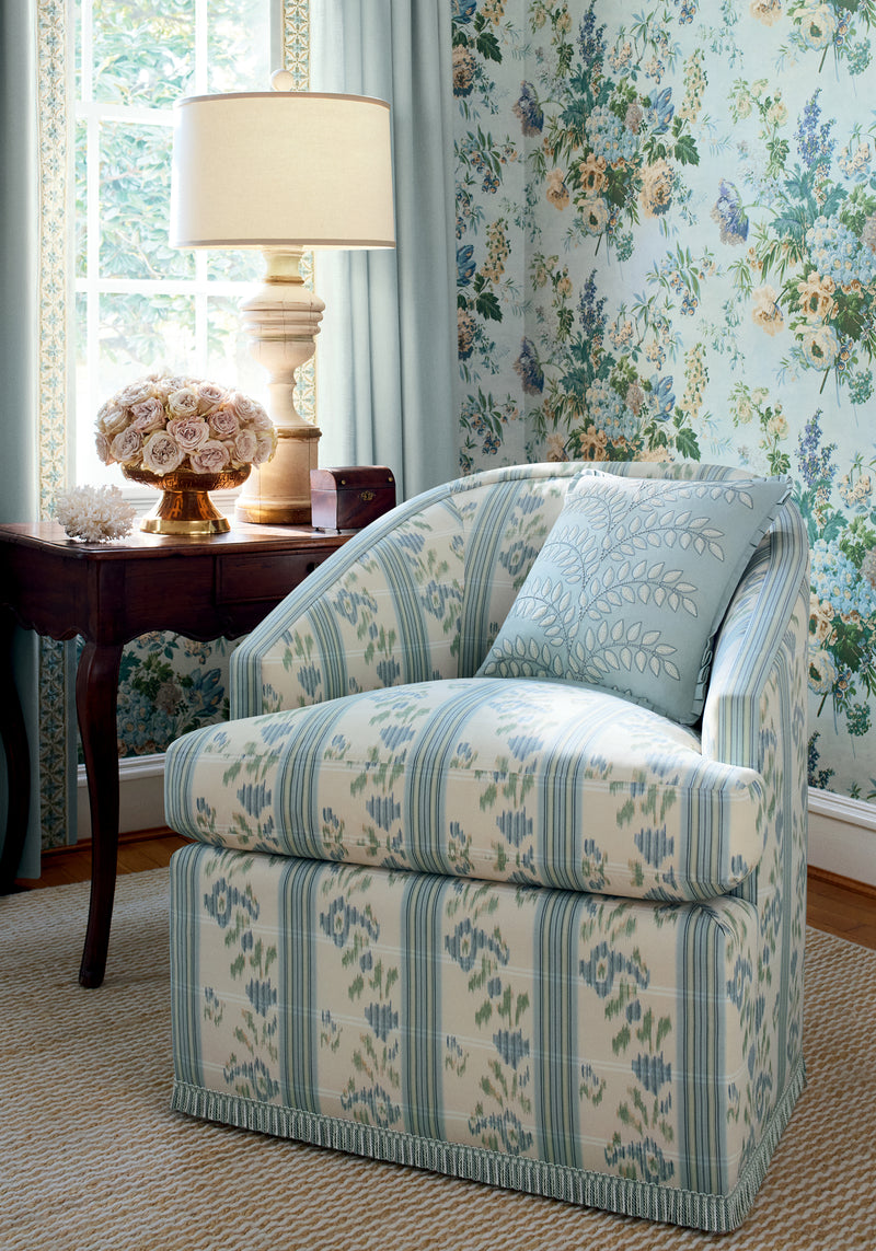AT16134 Garden Club Blue Belvedere Wallpaper by Anna French