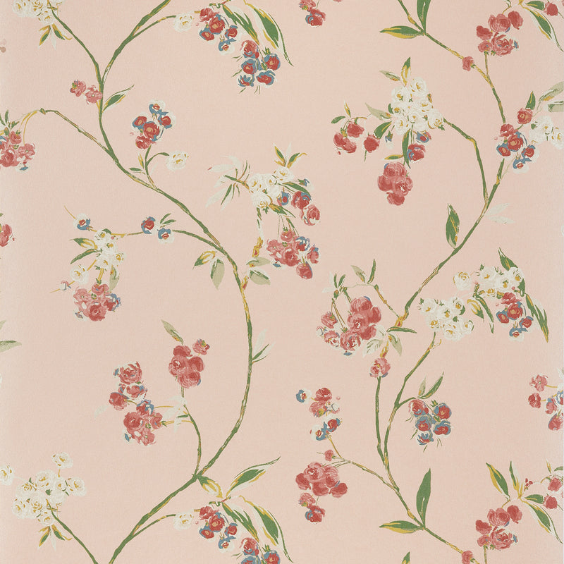 AT16155 Edo Bloom Blush on Pearl Belvedere Wallpaper by Anna French