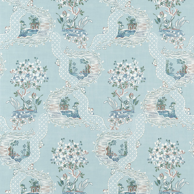 AT16156 Antoinette Blue Belvedere Wallpaper by Anna French