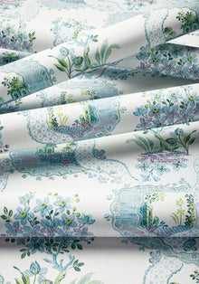 AT16157 Antoinette Blue and Plum Belvedere Wallpaper by Anna French
