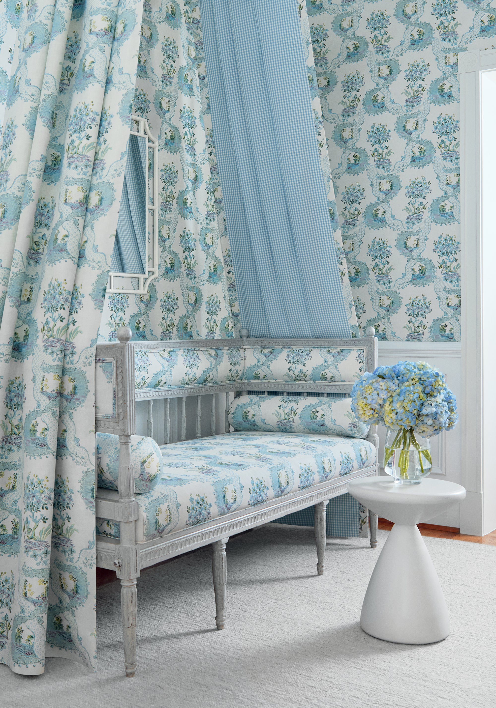 AT16157 Antoinette Blue and Plum Belvedere Wallpaper by Anna French