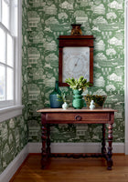 AT16164 Farmingdale Green Belvedere Wallpaper by Anna French