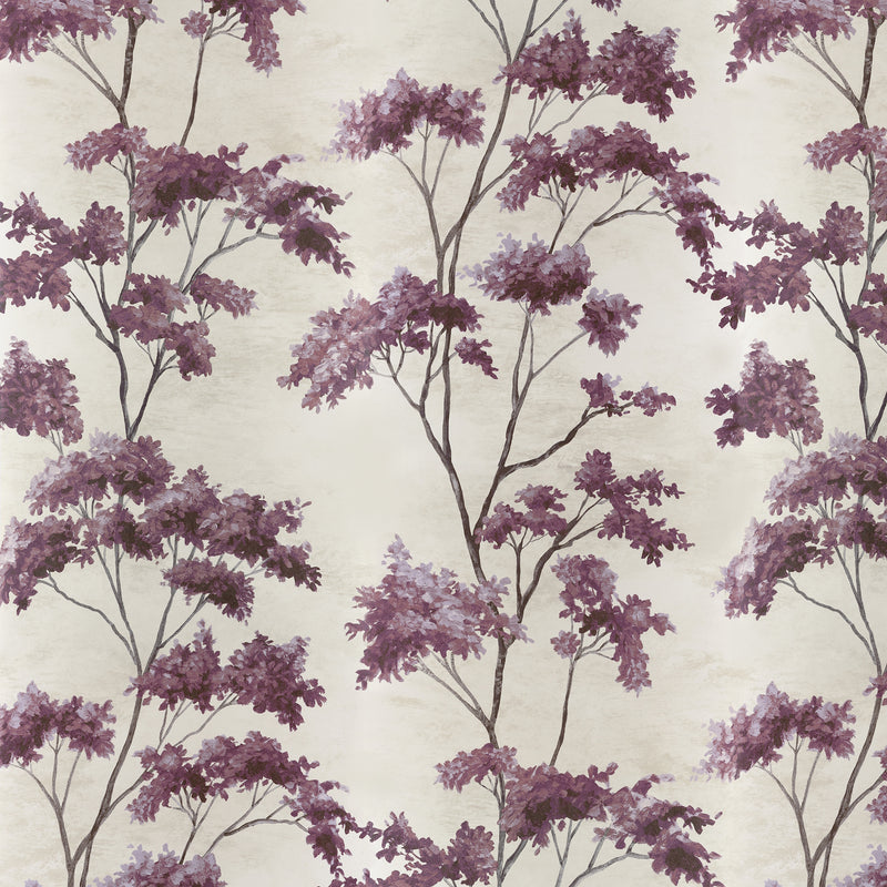AT16167 Dalton Eggplant on Pearl Belvedere Wallpaper by Anna French