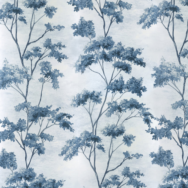 AT16170 Dalton Blue and White on Pearl Belvedere Wallpaper by Anna French