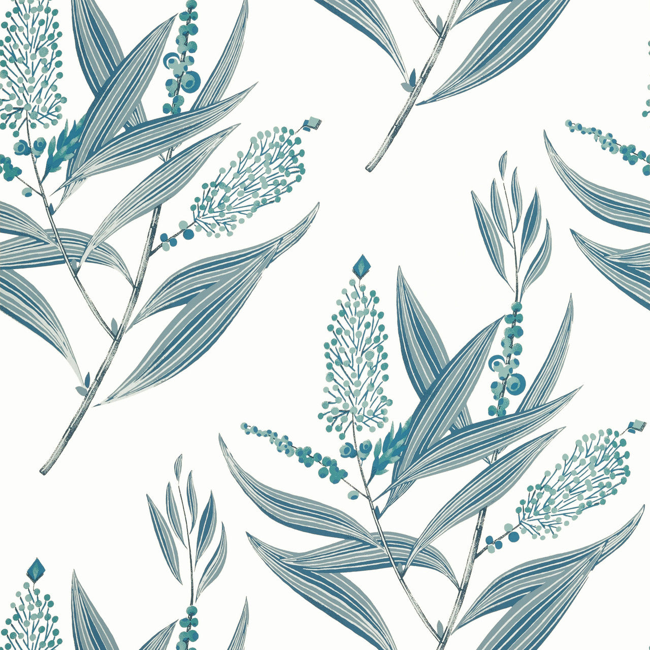 AT23135 Winter Bud Willow Tree Blue Wallpaper by Anna French
