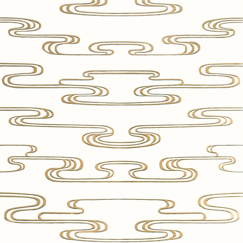 AT23152 Cloudwater Willow Tree Metallic Gold Wallpaper by Anna French