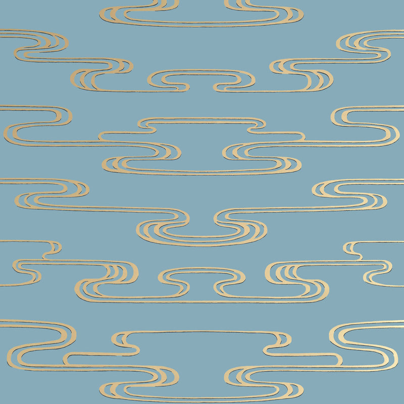 AT23156 Cloudwater Willow Tree Metallic Gold on Mineral Wallpaper by Anna French