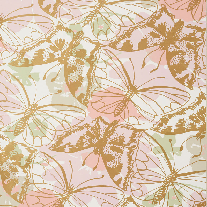 AT23174 Paxton Willow Tree Metallic Gold on Blush Wallpaper by Anna French
