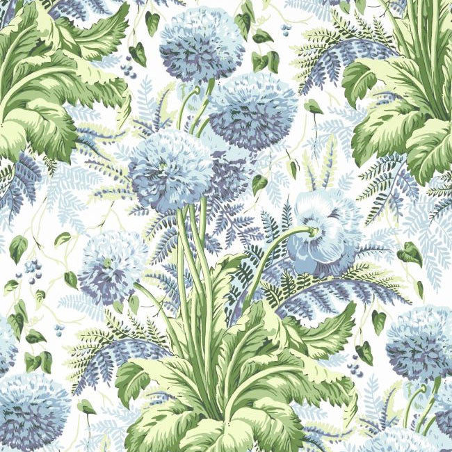 AT24535 Dahlia Devon Sky on White Wallpaper by Anna French