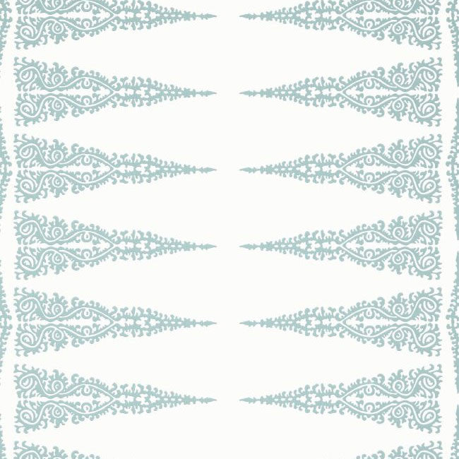 AT24544 Ellery Stripe Devon Robin's Egg on White Wallpaper by Anna French