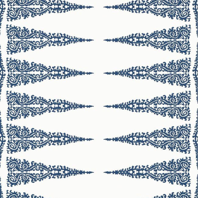AT24547 Ellery Stripe Devon Navy on White Wallpaper by Anna French