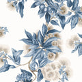 Camellia Garden Devon Navy and Linen Wallpaper by Anna French